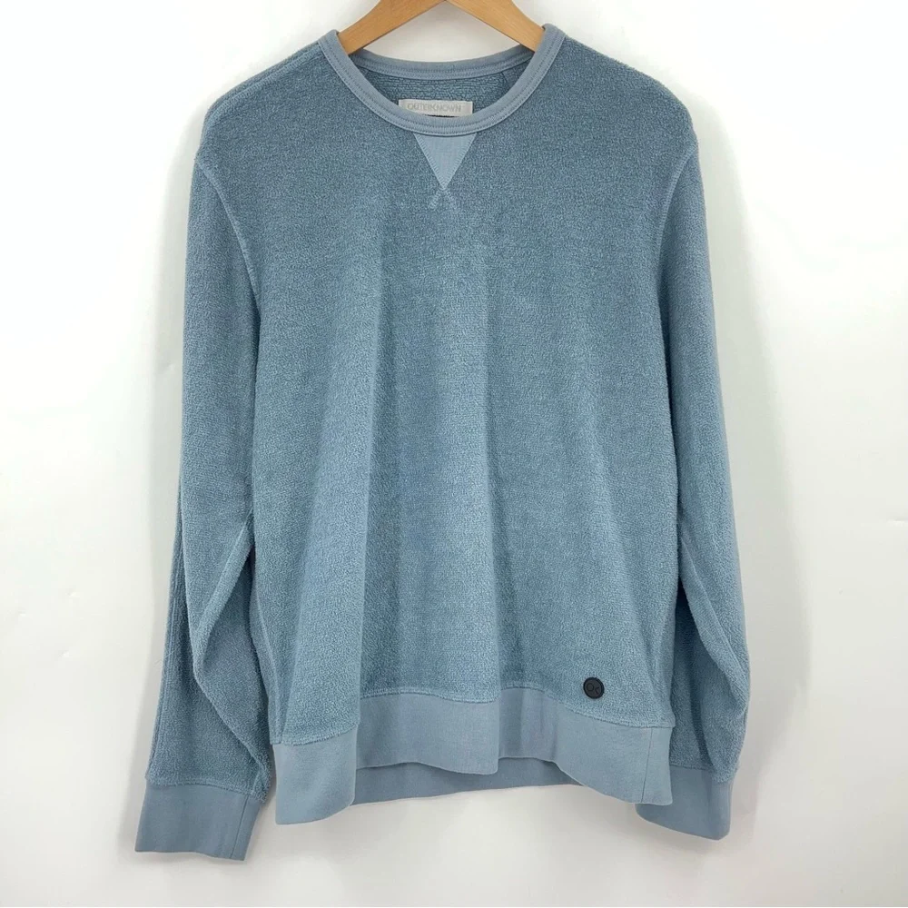 OuterKnown L High Tide Crew Sweatshirt 0221 Ash Blue large men - Picture 2 of 8